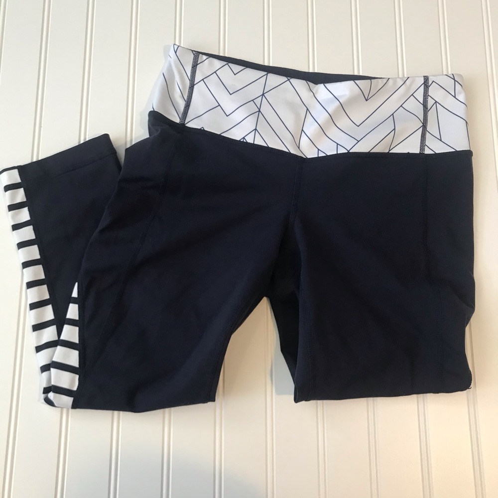 Athleta Navy workout yoga crops size small EUC